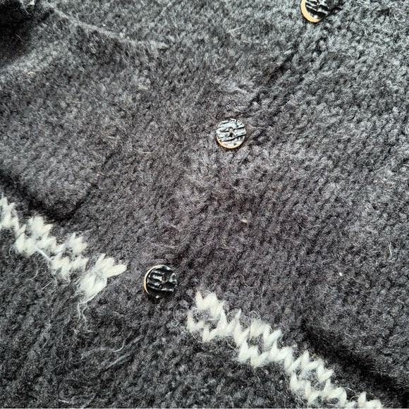 ROLLAS Mohair Knit Beach Cardigan Worn Black Small - Picture 6 of 6